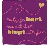 Plenty Gifts Volg Je Hart Personalised Sign - Inspirational Decorative Tile - Dutch Text - 15 x 15 cm