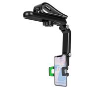 Pleoos Sun Visor Car Phone Holder, 360° Rearview Phone Holder for Car Sun Visor, Retractable Car Phone Mount Compatible with iPhone/Android/Samsung