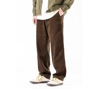 PLEPAN Mens Corduroy Pants Baggy Wide Leg Casual Elastic Waist Drawstring Loose Fit Sweatpants, Dark Brown, 3X-Large