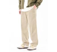 PLEPAN Mens Corduroy Pants Baggy Wide Leg Loose Fit Drawstring Elastic Waist Sweatpants Vintage Pants, Beige, Small