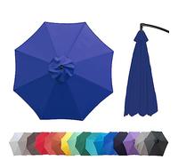 Plerile Patio Umbrella Replacement Canopy Cover, 3.0m 6 Ribs/8 Ribs Cantilever Umbrella Canopy Replacement Cloth, Parasol Canopy Replacement Parts For Outdoor Terraces(Color:Blue,Size:300cm 6-Ribs)