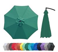 Plerile Patio Umbrella Replacement Canopy Cover, 3.0m 6 Ribs/8 Ribs Cantilever Umbrella Canopy Replacement Cloth, Parasol Canopy Replacement Parts For Outdoor Terraces(Color:Green,Size:300cm 8-Ribs)