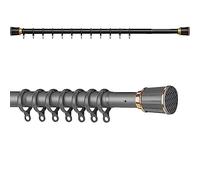 Plerile Spring Tension Curtain Rods 0.4m To 5m, Shower Curtain Rod No Drill Non-slip, Adjustable Curtain Rods Spring Tension Rod For Window Or Shower (Color : Grey, Size : 40-55cm)