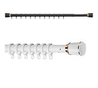 Plerile Spring Tension Curtain Rods 0.4m To 5m, Shower Curtain Rod No Drill Non-slip, Adjustable Curtain Rods Spring Tension Rod For Window Or Shower (Color : White, Size : 40-55cm)