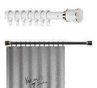 Plerile Tension Curtain Rods 0.4m To 5m, No Drill Spring Shower Curtain Rod, Adjustable Long Curtain Rod For Window Or Shower Never Rust Non-slip (Color : White, Size : 4.1m-5m)