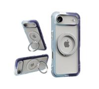 PLES Arche Twoface Ring Stand, Compatible with iPhone A New Case, 360 Degree, Non-Yellowing, Anti-Fingerprint, Shockproof, Bumper Cover, Anti-Scratch, Kickstand (Retro Blue/Future Dusk)