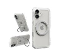 PLES Arche Twoface Ring Stand, Compatible with iPhone New Case, 360 Degree, Non-Yellowing, Anti-Fingerprint, Shockproof, Bumper Cover, Anti-Scratch, Kickstand (Clear)