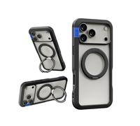 PLES Arche Twoface Ring Stand, Compatible with iPhone PM New Case, 360 Degree, Non-Yellowing, Anti-Fingerprint, Shockproof, Bumper Cover, Anti-Scratch, Kickstand (Matt Black)