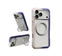 PLES Arche Twoface Ring Stand, Compatible with iPhone PM New Case, 360 Degree, Non-Yellowing, Anti-Fingerprint, Shockproof, Bumper Cover, Anti-Scratch, Kickstand (Transcoral Pink/Future Dusk)