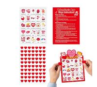 Ples Card Game - 24 Valentine's Day Bingo Playing Cards, Interactive Desk Talk Toy | Games for Married Couples for School, Family Activities, Date, Party, Home, Travel, Women, Fun