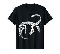 Plesiosaurus Prehistoric Fossil Skeleton (White Logo Design) Value Graphic T-Shirt