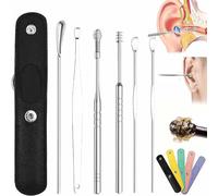 Pleteffect Ear Cleaner,The Most Professional Ear Cleaning Master in 2024 Earwax Cleaner Tool Set,Ear Cleaner Earwax Removal Tools,Portable Ear Cleaning Kit with PU Leather Case (Black)