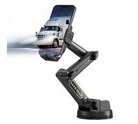 Pletmin Truck Phone Mount, Heavy Duty Phone Holder for Truck Dashboard Windshield, Compatible with All Smartphone, Commercial Truck Super Suction Cup & Stable(Black)
