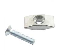 Pletscher F15/3 Rear Stay Kicktand Top Plate and Mounting Bolt, Silver, M10x50mm