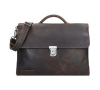 Plevier Vintage Oxford Briefcase RFID protection Leather 40 cm Laptop compartment brown