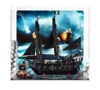 Plexico Display Case Compatible With Lego 10365 Captain Jack Sparrow's Pirate Ship, (Ultimate Edition (Printed Front/Back & Base Panel))