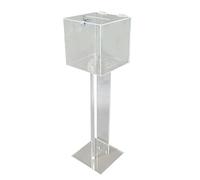 PLEXIROM ACRYLIC SUGGESTION BOX - CHARITY BOX - BALLOT BOX- ON FOOT AND WITH LOCK AND KEYS -