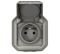 PLEXO NEW-2P+E socket with terminals, complete surface-mount