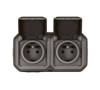 PLEXO NEW-2x2P+Z HORIZONTAL SOCKET COMPLETE SURFACE-MOUNT SET 16
