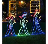 PLGEBR Outdoor Christmas LED Three 3 Kings Silhouette Motif Rope Light Decoration For Garden Christmas Decoration New Yard Year Party