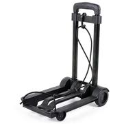 Pliable Diable Portable à Roulettes, Télescopique Noir, Léger et Robuste, Chariot de Transport pour Bagages, Idéal pour Voyage, Camping, Courses et Usage Domestique.