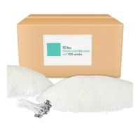 pliadvbu 10 lb Wax Sand DIY Pearl Candle Kit, 100 Candles Wicks, Natural Pearl Wax, Reusable, Unscented Powder Candles for Candle Making, Weddings and Parties