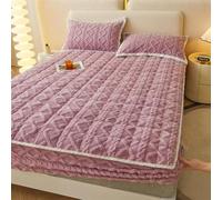 PLIAGE Cotton Bed Thickened Plush Fitted Sheet Winter Wool Coral Flour Mattress Protector Cover