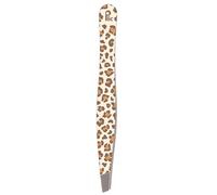 PLIC Beauty - Leopard Tweezers - Angled Bit - Animal Design - Stainless Steel - High Precision