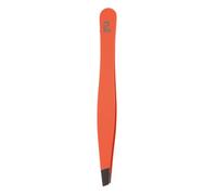 PLIC BEAUTY - Tweezers Coral Angled Tip - Precision and Comfort - Ideal for Facial and Body Hair Removal - Soft Touch Finish - Stainless Steel - Professional Accessory