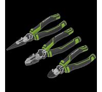 Sealey AK8376HV Green 3pc High Leverage Pliers Set Hi-Vis