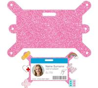 Plifal Badge Buddy Pin Holder - 6 Hole Pink Pins Topper Display Card Horizontal Acrylic Badge Accessories for Nurse Nursing Medical Healthcare
