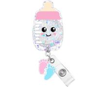 Plifal Badge Reel Holder Retractable with ID Clip for Nurse Nursing - Labor and Delivery Cute Name Tag Card Funny Accessories with Alligator Clip for Office Student Work Hospital