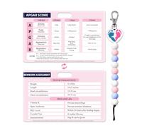 Plifal Cervical Dilation Beads with APGAR Score Newborn Assessment Reference Card - Labor Delivery L&D Maternity LDRP Nurse Midwife Baby Footprint Badge Buddy with Flash Card Cheat Sheet