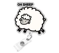 Plifal Funny White Sheep Nurse Badge Reel