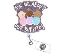 Plifal NICU Badge Reel Holder Retractable with ID Clip for Nurse Nursing Name Tag Card Cute Labor and Delivery Nursing Student Doctor RN LPN Medical Assistant Alligator Clip Badge Accessories