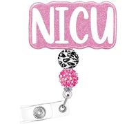 Plifal NICU Badge Reel Holder Retractable with ID Clip for Nurse Nursing Name Tag Card White Neonatal Intensive Care Unit Alligator Clip Hospital Work Accessories