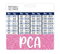 Plifal PCA Badge Buddy Card Holder Nursing Accessories Pink Personal Care Assistant Horizontal ID Name Identification Tags Nurse Work Gifts W Height & Weight Conversion Charts