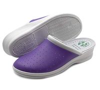 Pligono Women's Anatomic Sanitary Slippers, Comfortable Orthopedic Shoes with Perforated Genuine Leather Upper, Purple (Women's) 37