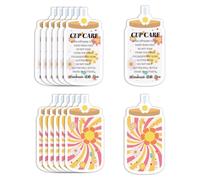 PLIGREAT 100 Pcs Cup Care Instructions Card Sunflower Design Tumbler Cleaning Reminder Cards for Small Business Mug Glass Cup Online Shop Boutique Cup Shop Package Insert Cards