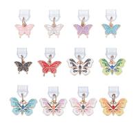 PLIGREAT 12 Pcs Butterfly Dust Plug Charm, Colorful Butterfly Type C Anti Dust Plugs USB Charging Port Pendants Mobile Dustproof Plugs for Most Type C Phone Kindle