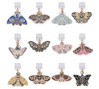 PLIGREAT 12 Pcs Dust Plug Charm, Moth Butterfly Type C Anti Dust Plugs USB Charging Port Plugs Pendants Mobile Dustproof Plugs with Colorful Butterfly for Most Type C Phone Kindle
