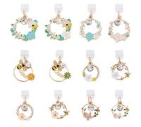 PLIGREAT 12 Pcs Dust Plug Phone Charm, Floral and Bee Type C Anti Dust Plugs USB Charging Port Plugs Pendants Mobile Dustproof Plugs with Colorful Garland for Most Type C Phone Kindle