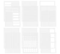 PLIGREAT 12 Pcs Journal Stencils Set, Plastic Straight Line Stencils White Planner Lists Habit Tracker Stencil for Notebook Journaling Writing Envelope Addressing Guide