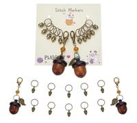 PLIGREAT 12 Pcs Little Acorn Charm Stitch Marker Set Cute Pendants Crochet Stitch Needle Clip Counter for Weaving Sewing Locking Knitting Marker Tools Women DIY Craft Making Accessories