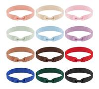 PLIGREAT 12 Pcs Stretchable Bowknot Hat Bands Wide Hat Belt for Women Man Fedora Cowboy Hat Bands Replacement 12 Colors Hat Ribbon Handmade Panama Straw Hat Accessories Shop Supplies