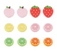 PLIGREAT 12 Pieces Fruit Joycon Thumb Grips Kawaii Lemon Thumbstick Compatible with Switch Soft Silicon Joystick Rocker Cover Replacement for Switch Lite and Joy Con Controller Accessories, 6 Styles