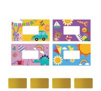 PLIGREAT 120 Pack Cartoon Style Scratch Off Cards with Stickers, DIY Make Your Own Scratch Crads Reward Scratch to Win Cards DIY Coupon Cards for Small Business Promotion Party Supplies, 4 Styles