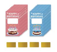 PLIGREAT 120 Pack Happy Birthday Scratch Off Cards DIY Your Own Scratch Off Crads with Stickers Birthday Cake Scratch to Win Tickets DIY Coupon Cards for Birthday Party Game Small Business Supplies