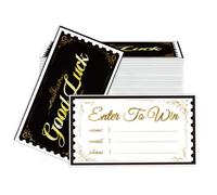 PLIGREAT 120 Pcs Creative Black Tickets Design Enter to Win Raffle Tickets Lucky Draw Tickets Entry Form Cards for Mall Guess Contest Raffle Fair Carnival, Lucky Lottery for Names Number Info