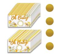 PLIGREAT 120 PCS Daisy Bee Scratch Off with Stickers, Scratch Off Tickets DIY Coupon Cards Blank Gift Certificates Scratch Cards for Small Business Party Activity Supplies Bridal Shower